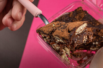 italian straw with chocolate powder