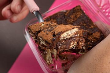 italian straw with chocolate powder