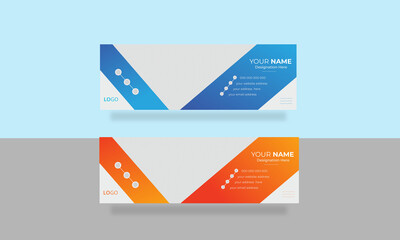 Modern creative business email signature template Vector design or corporate email signature templates bundle. Colorful  flat Templates, email footer, Web banner vector Template Design or Layout