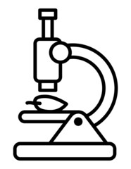 Microscope Flat Icon Isolated On White Background