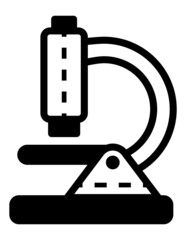 Microscope Flat Icon Isolated On White Background