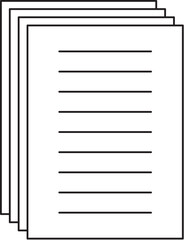 Pages Papers Icon - black & white
