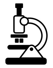 Microscope Flat Icon Isolated On White Background