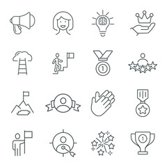 Success icons set . Success pack symbol vector elements for infographic web