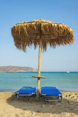 Tranquil scene on the Elafonissi beach, Crete, Greece
