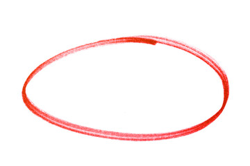 red highlighter circle on white background - Image