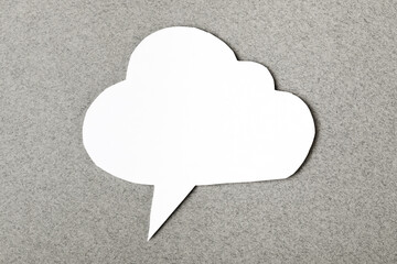 paper speech cloud  on grey background- Image