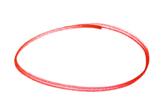 Red Highlighter Circle On White Background - Image