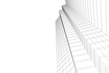 Fototapeta premium Modern architecture building 3d illustration