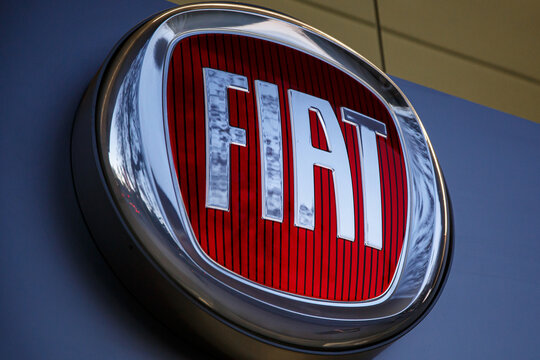 Barcelona, Spain - January 26, 2022: Fiat logo