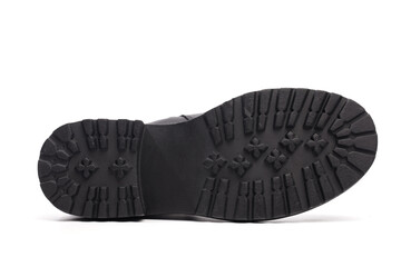 black winter boots on white background - Image