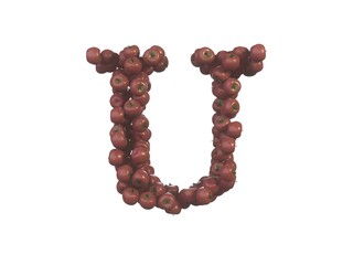 Apple Themed Font Letter U