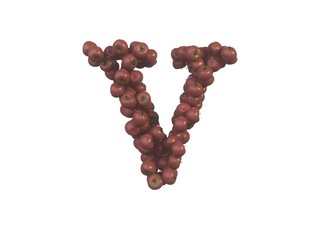Apple Themed Font Letter V Letter