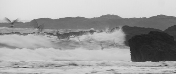 Waves on the rocks