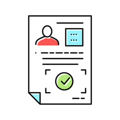 approval allowance color icon vector illustration