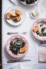 Mussels in gorgonzola sauce