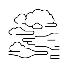 fog smoke line icon vector illustration