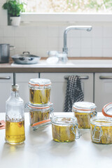 Preserving process of albacore tuna in olive oil