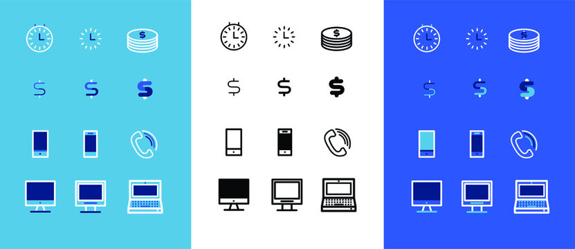 Set Tecnology Icons For Business.