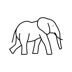 elephant animal in zoo line icon vector illustration