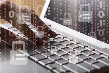 Concept of cyber security, information and encryption, secure access to user's personal information,