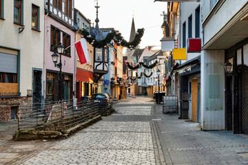 Fototapeta na wymiar Old town of Bad Neuenahr-Ahrweiler 7 months after the flood disaster. City under reconstruction