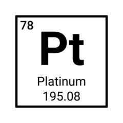Platinum periodic element chemical symbol science icon