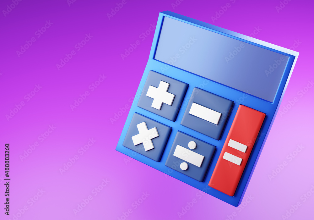 Poster calculator for mathematical calculations. calculator with giant buttons. electronic device for count
