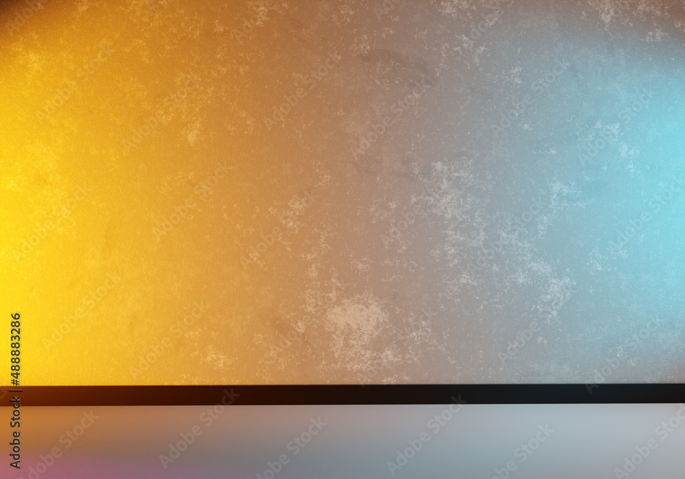 Poster background wall. place to showcase product. background wall with yellow glow. texture for advertisin