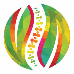 Chiropractic Logo Design Vector illustration.  Spine care organic logo.