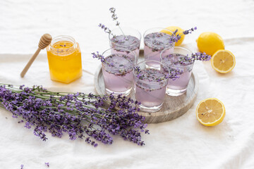 Honey and lavender bouquets. Virus treatment concept. Wooden table. - Powered by Adobe