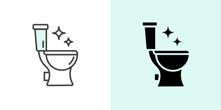 Toilet seat outline icon wc logo line. Vector editable toilet sign clean wc bowl
