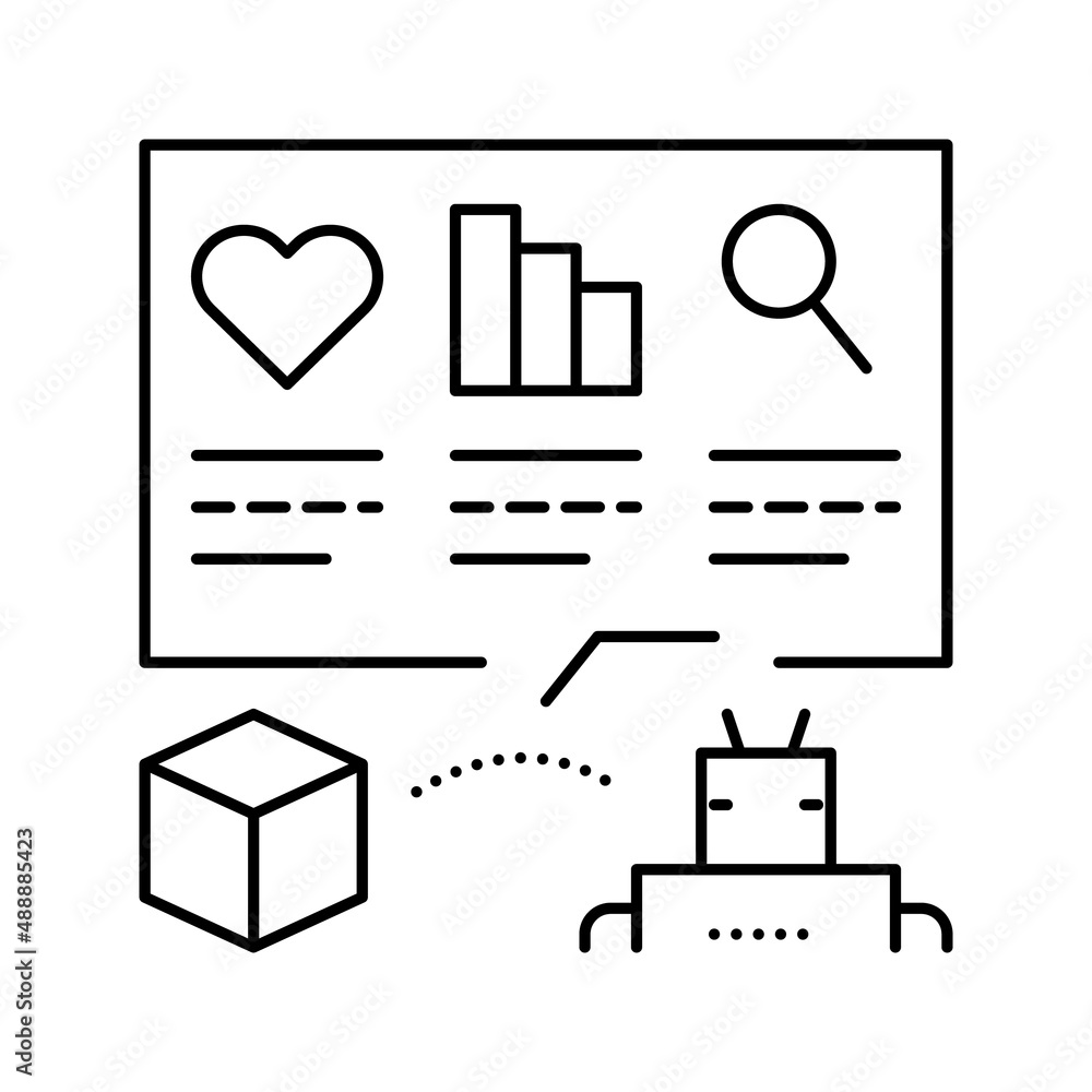 Poster automatically analyzing ugc line icon vector illustration