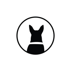 German shepherd dog back view in the circle shape 