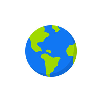 Earth planet vector icon. Globe eco world flat icon logo cartoon planet design map
