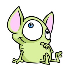 Green troll character fairy tale fantasy illustration cartoon