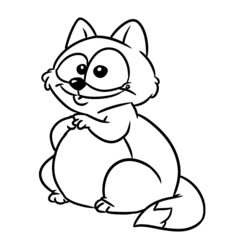Cat fat sitting character animal illustration cartoon contour coloring