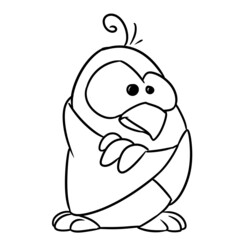 Bird character penguin animal minimalism illustration cartoon contour coloring