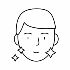 shaved face man line icon vector illustration