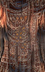 Fabric folds ethnic ornament boho folk clothes