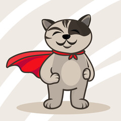 Cat in superhero cloak