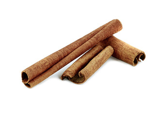 Cinnamon sticks isolated on white background 