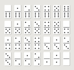 Domino vector set piece game board flat icon. Domino card set vector game