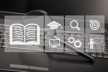 e-learning, online education concept, learn on internet concept