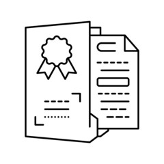 patent product or idea document line icon vector illustration