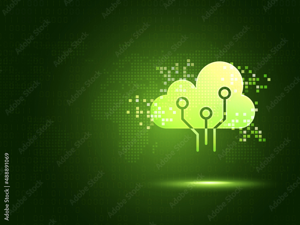 Poster 2d illustration cloud with uploading downloading arrow
