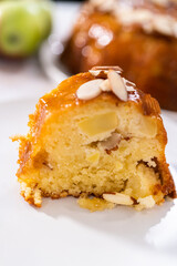 Apple bundt cake with caramel glaze