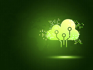 2d illustration Cloud with uploading downloading arrow 