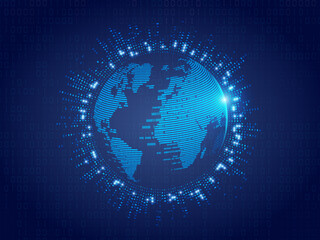 2d illustration global network digital background