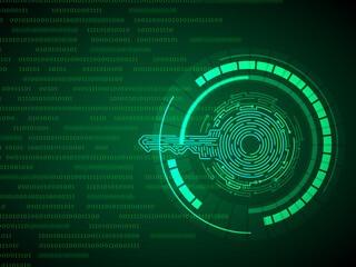 2d illustration Safety concept: Closed Padlock on digital background